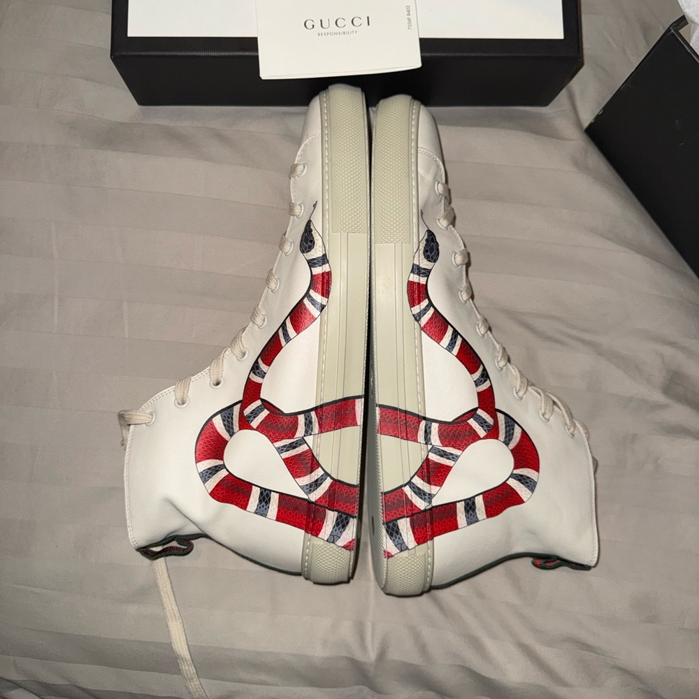 Gucci Snake converse Men's White and Red Snake Sneakers